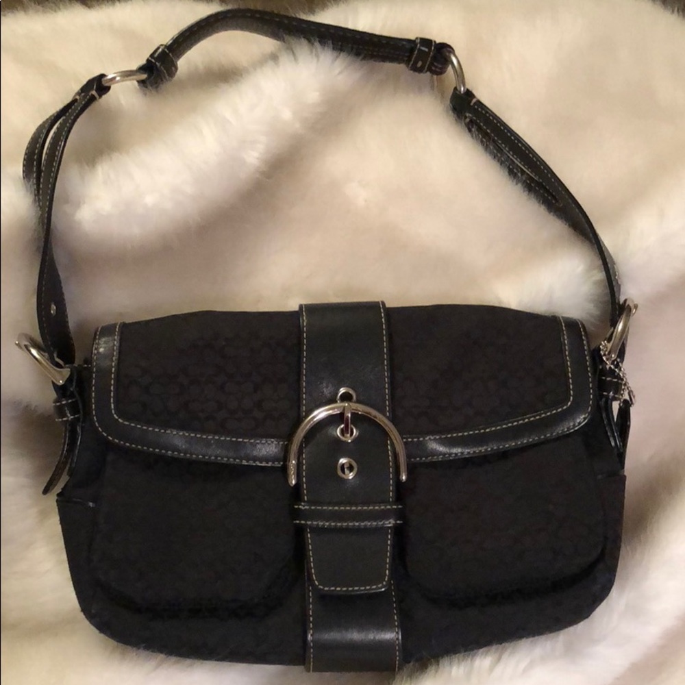 COACH Jacquard black shoulder bag F05U-1463